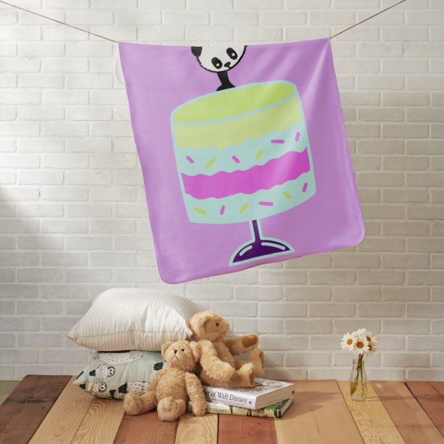 Panda Cake Baby Blanket (In Situ)