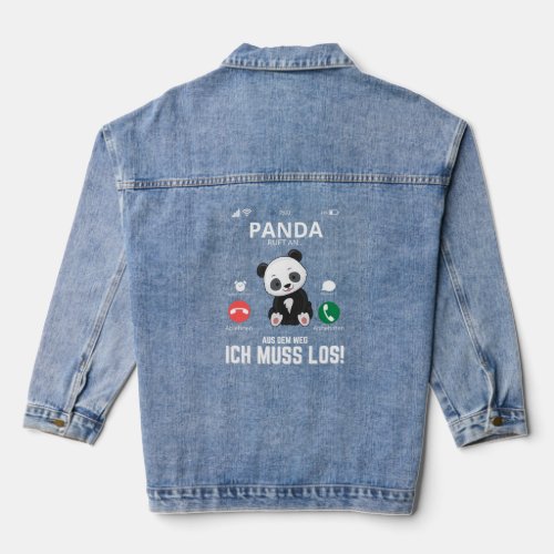 Panda Calls On Panda Children  Denim Jacket