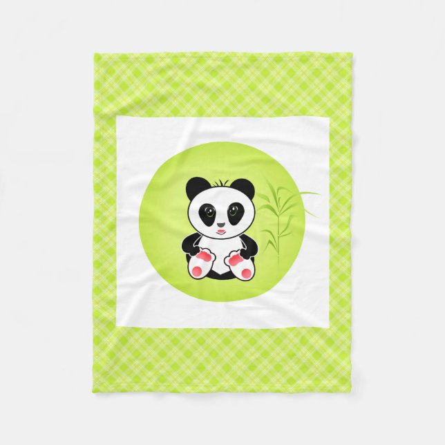 Panda, cartoon, children fleece blanket (Front)
