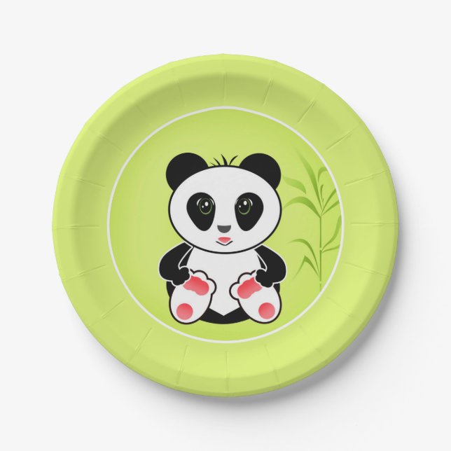 Panda, cartoon, children paper plates (Front)