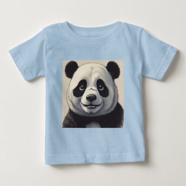 Panda Cartoon Drawing Art Baby T-Shirt (Front)