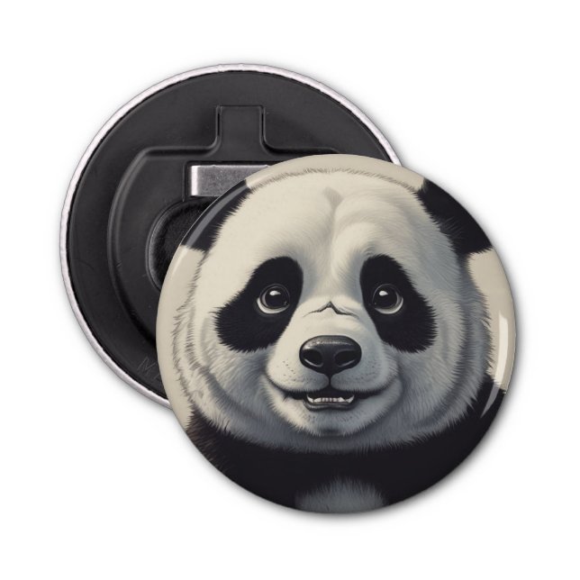 Panda Cartoon Drawing Art Bottle Opener (Front)