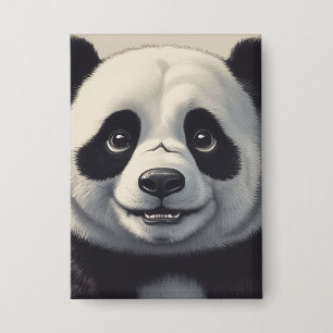 Panda Cartoon Drawing Art Button