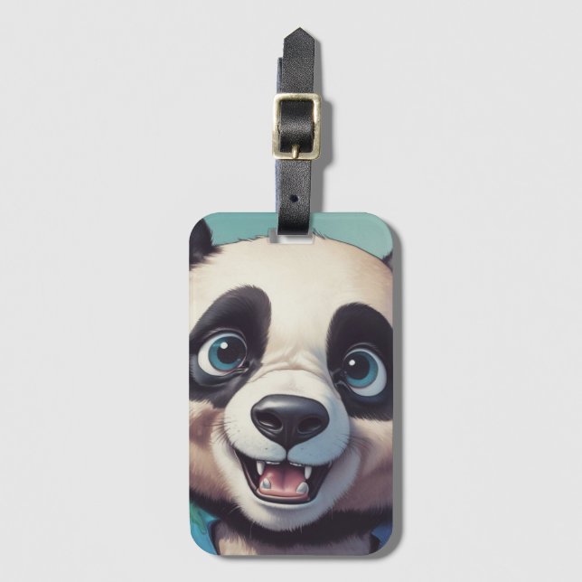 Panda Cartoon Drawing Art Luggage Tag (Front Vertical)