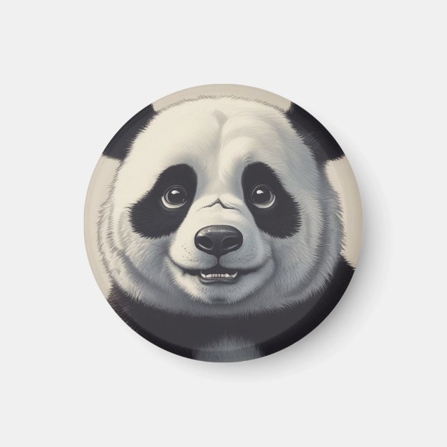 Panda Cartoon Drawing Art Magnet (Front)
