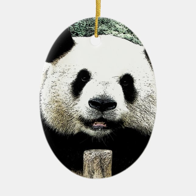 Panda Ceramic Ornament (Front)