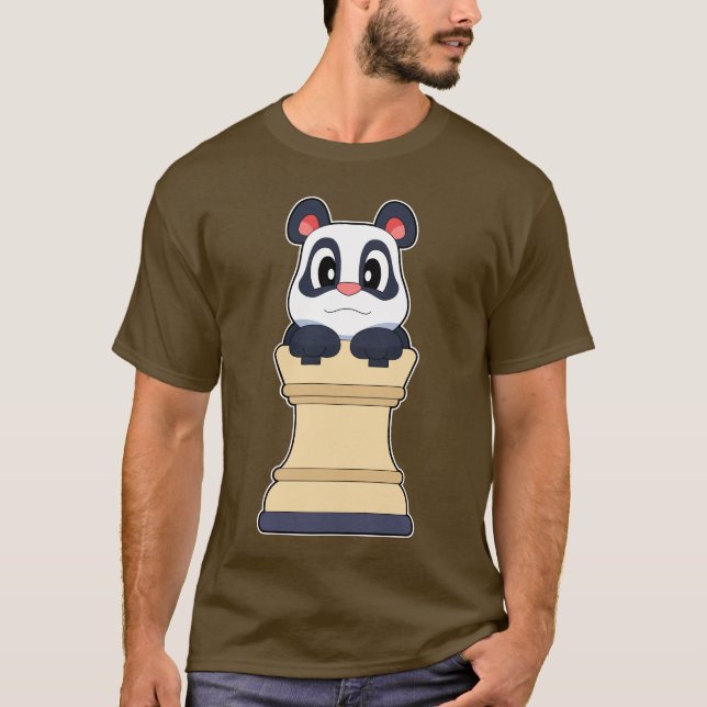 Panda Chess piece Rook Chess T-Shirt (Front)