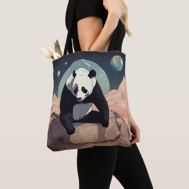 "Panda Chic: Trendy Carry Bag with a Cute Twist" (Close Up)