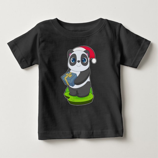 Panda Christmas Package Baby T-Shirt (Front)