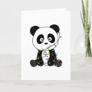 Panda Christmas Snow Winter Animals Pandas Adult C Holiday Card