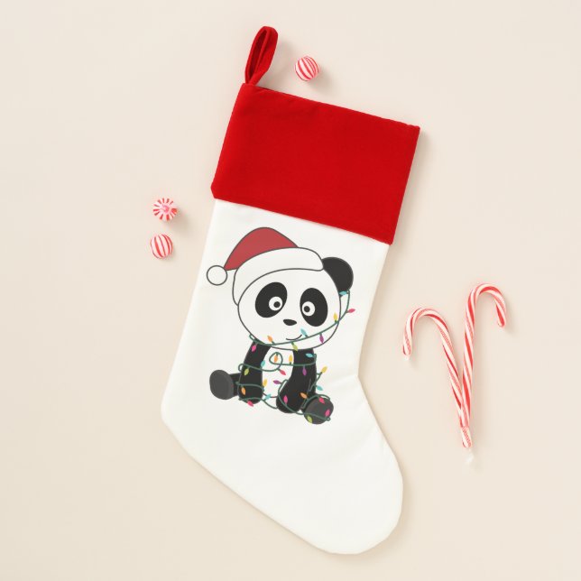 Panda Christmas Snow Winter Animals Pandas Adult C Stocking (Front)