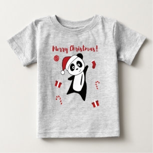 Panda Christmas Snow Winter Animals Pandas Baby T- Baby T-Shirt