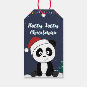 Panda Christmas Snow Winter Animals Pandas Gift Ta Gift Tags