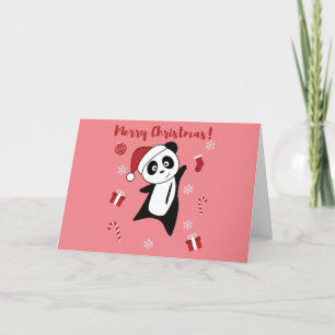 Panda Christmas Snow Winter Animals Pandas Holiday Card