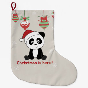 Panda Christmas Snow Winter Animals Pandas Large C Stocking