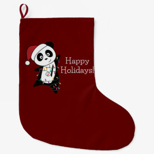 Panda Christmas Snow Winter Animals Pandas Large C Stocking