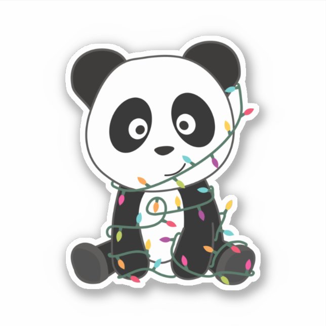 Panda Christmas Snow Winter Animals Pandas Sticker (Front)