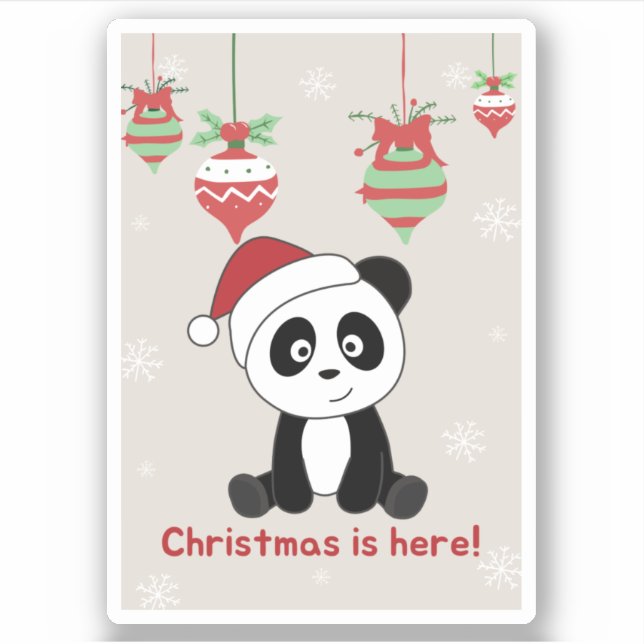 Panda Christmas Snow Winter Animals Pandas Sticker (Front)