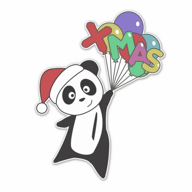 Panda Christmas Snow Winter Animals Pandas Sticker (Front)