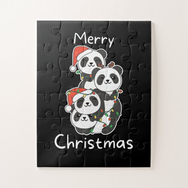 Panda Christmas Tree Christmas Animals Pandas Jigsaw Puzzle (Vertical)