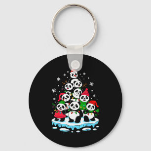 Panda Christmas Tree Panda Lover Xmas Squad Men Wo Keychain