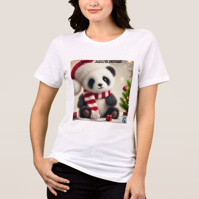 Panda Christmas Tri-Blend Shirt (Front)