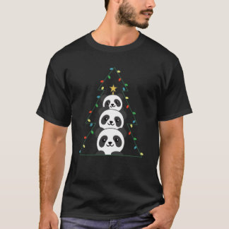 Panda Christmasree Christmas Animals Pandas girl T-Shirt