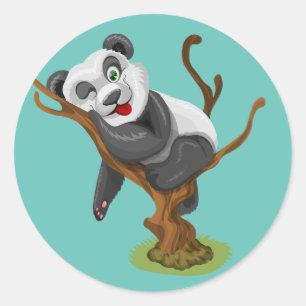 Panda classic round sticker