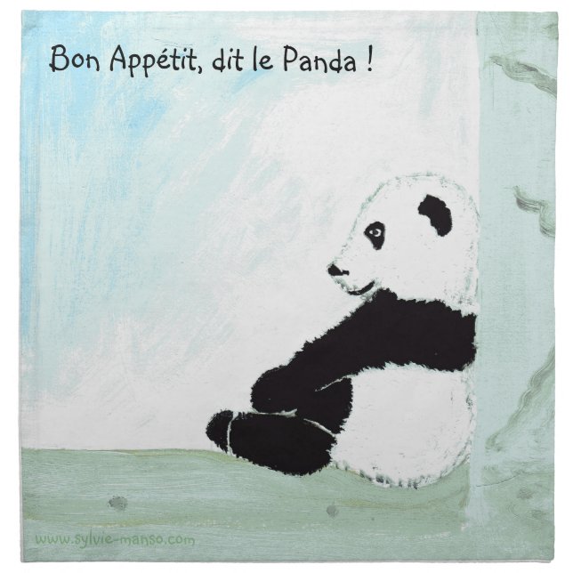 panda cloth napkin (Front)