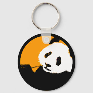 panda. color customizable circle. keychain