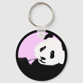 panda. color customizable circle. keychain