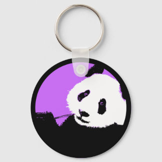 panda. color customizable circle. keychain
