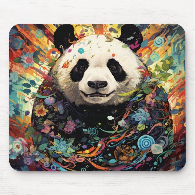 Panda Colorful Animal Enchanting  Mouse Pad (Front)