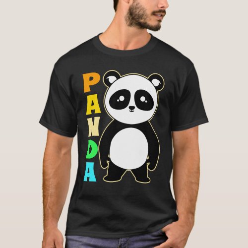 Panda Colorful Cute Panda Bear Giant Panda T_Shirt