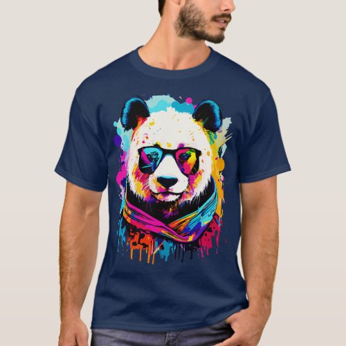 Panda Colourful Cute Panda Bear T_Shirt