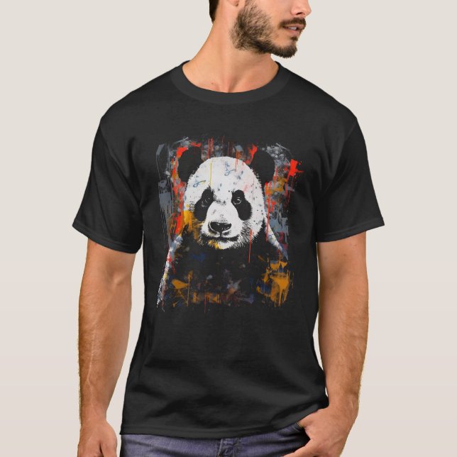 Panda Colourful  Panda Bear Animal Panda T-Shirt (Front)