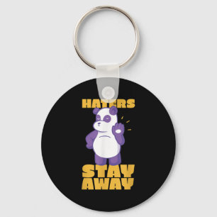 Panda Cool Bear Giant Animal Lover Quote Stop Hate Keychain