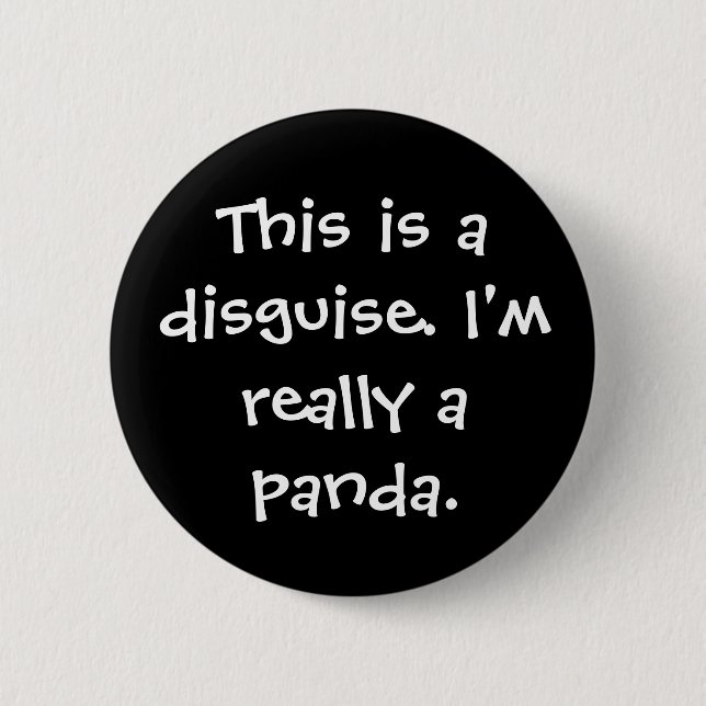 Panda Costume Pinback Button (Front)