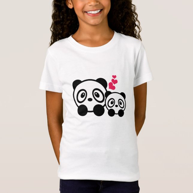 Panda couple girls t-shirt (Front)