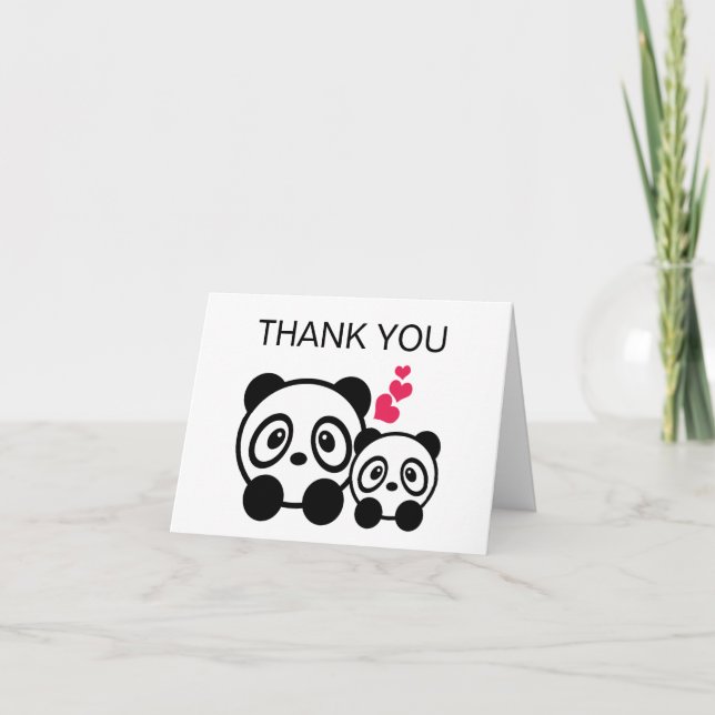 Panda couple thank you card (Front)