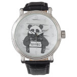 Panda criminal. Police banner. Arrest photo Watch