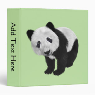 Panda Cub Green 3 Ring Binder