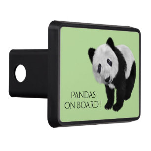 Panda Cub Pandas on Board Custom Text Hitch Cover