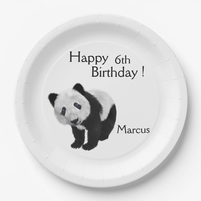 Panda Cub  Paper Plates (Front)