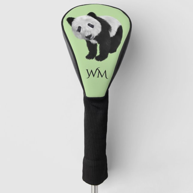 Panda Cub Personal Initials Golf Head Cover (Front)