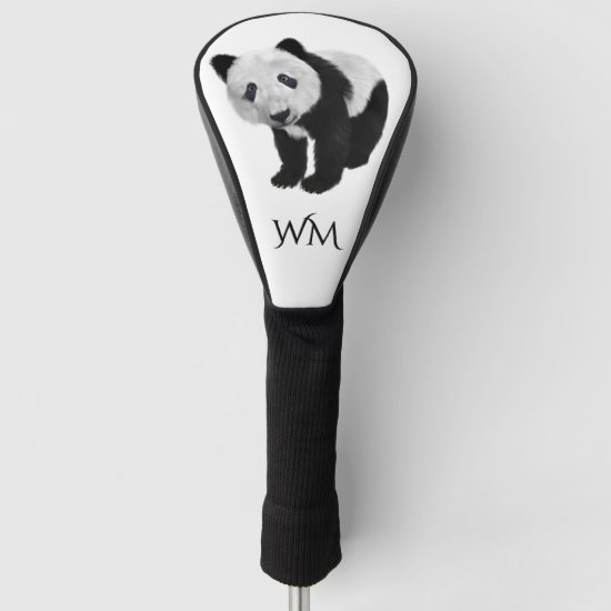 Panda Cub Personal Initials Golf Head Cover