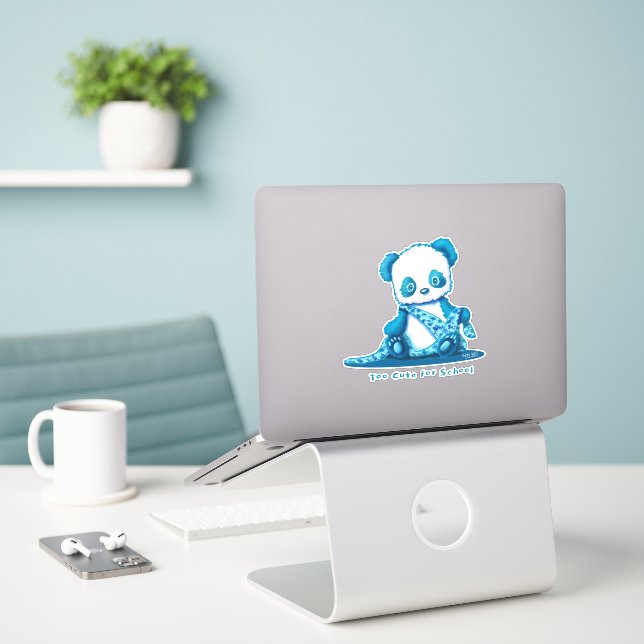 Panda Cub  Sticker (Laptop On Desk)