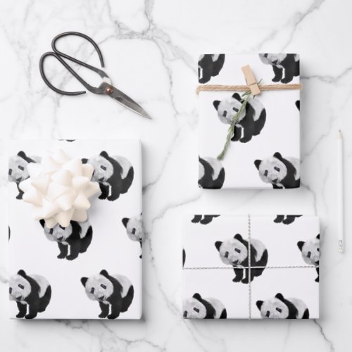 Panda Cub  Tote Bag Wrapping Paper Sheets