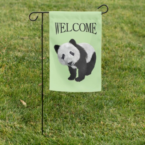 Panda Cub Welcome Garden Flag