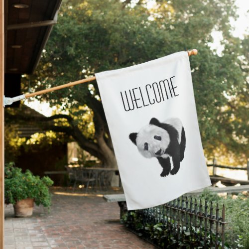 Panda Cub Welcome House Flag